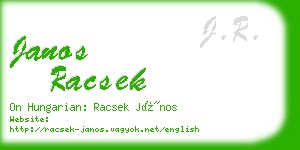 janos racsek business card